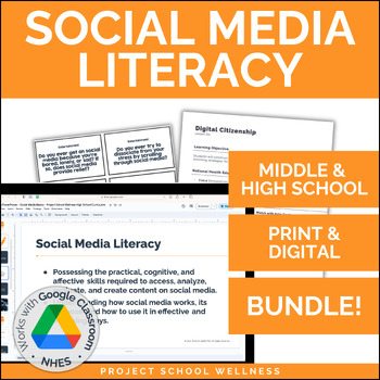 Preview of Social Media Safety Lesson Plans | Social Media Literacy Health Bundle