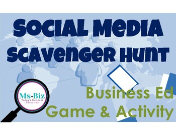 Preview of Social Media Scavenger Hunt | Intro to Business Game or Assignment