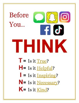 Preview of Social Media Sign - THINK
