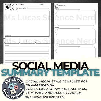 Preview of Social Media Summarization Template - Multi Content & Grade Level