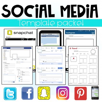 Preview of Social Media Template Packet (Facebook, Twitter, Instagram, Snapchat, Pinterest)