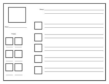 Social Media Template with Rubric and Sentence Frames by Nichole Brundige