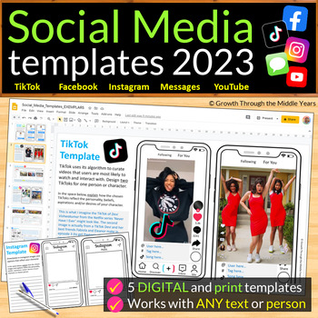 Preview of Social Media Templates for ANY text - TikTok, Instagram, YouTube, Facebook, Text