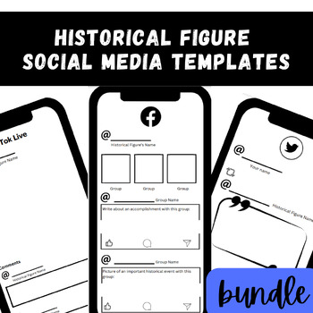 Preview of Social Media Templates for History - Historical Figure Instagram, TikTok, & MORE