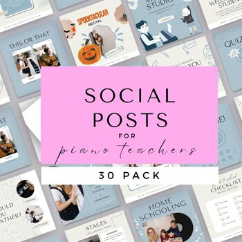 Preview of Social Media Templates for Piano Teachers