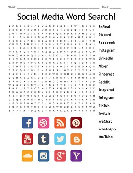 Preview of Social Media Word Search!
