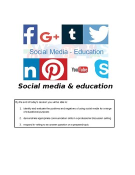 Preview of Social Media and Education - Workbook