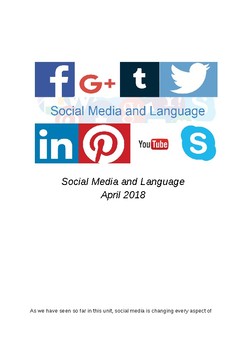 Preview of Social Media and Language - Workbook