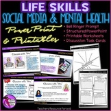 Social Media and Mental Health SEL (PowerPoint, Printables