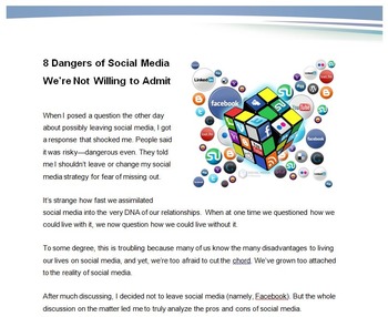 Preview of Social Media in Our Lives (Distance Learning Compatible Versions Included)