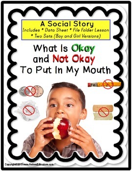 Yes Mouth / No Mouth Behavioral Skills Cut and Paste - What goes in our  mouths