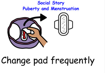 Preview of Social Narrative Story Puberty When To Change Pad. Chinese Eng