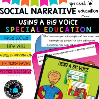 Preview of Social Narrative-USING A BIG VOICE SO THAT OTHERS CAN HEAR ME-SPED