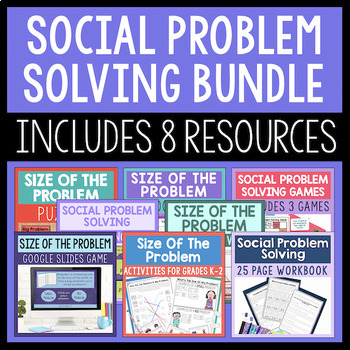 Preview of Social Problem Solving Activities For Social Skills & Size Of Problem Lessons