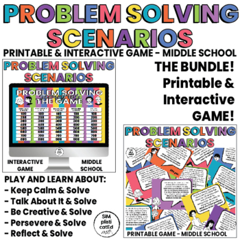 Preview of Social Problem Solving Game | Scenarios Middle School | BUNDLE