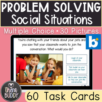 Preview of Social Problem Solving Real Pictures BOOM Cards Speech Therapy Digital Resource