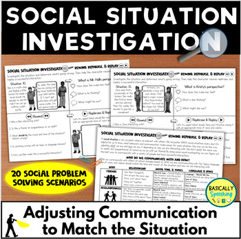Preview of Social Problem Solving Scenarios Adjusting Social Skills in Social Situations