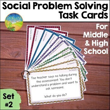 Preview of Social Problem Solving Task Cards Middle & High School Teens (Set #2)