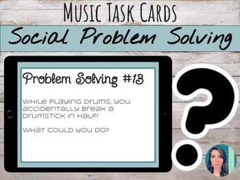 Preview of Social Problem-Solving Task Cards for SEL Skills | Music, Choir, Band, Orchestra