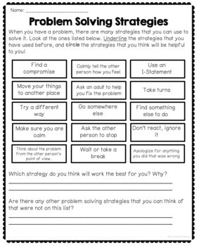 problem solving activity answers