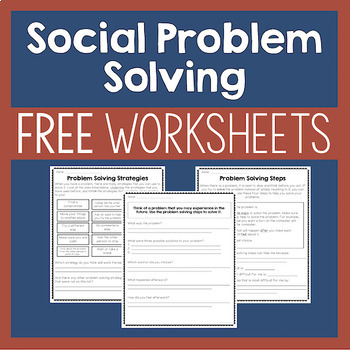 Preview of Social Problem Solving Worksheets {Free!}