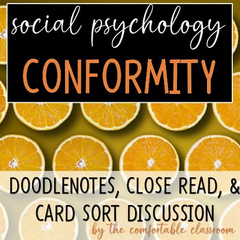 Preview of Social Psychology: Conformity Close Read, Doodle Notes, and Card Sort