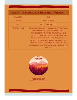 Preview of Social Psychology Experiment Project