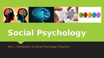 Preview of Social Psychology PowerPoint Part 2 Theories