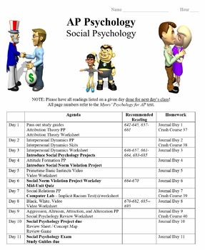 Preview of Social Psychology Study Guide for Psychology or AP Psychology