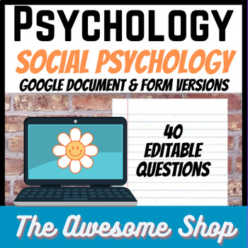 Preview of Social Psychology Test Bundle with Google form, Google Doc and PDF versions