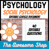 Social Psychology Test Editable Google Document