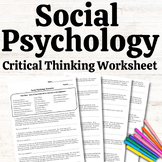 Social Psychology | Worksheet | Multiple Formats | AP® Psy