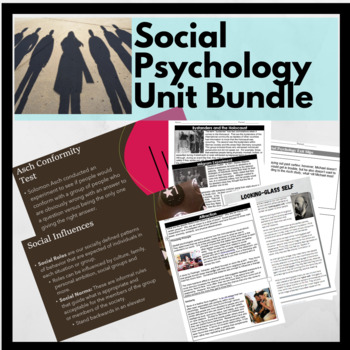 Preview of Social Psychology Unit Bundle: PPT, Readings, Activities, Test, and More