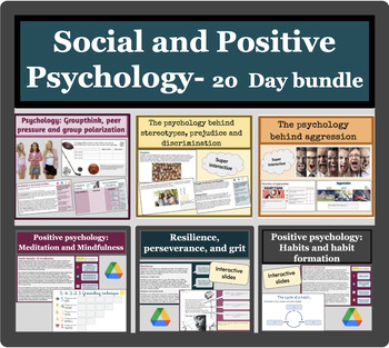 Preview of Social Psychology and positive psychology double unit bundle- 20 day bundle
