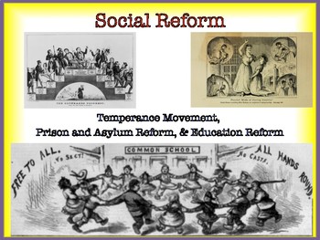 Preview of Social Reform Activities for Temperance, Prison & Asylum, and Education