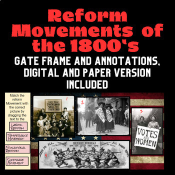 Preview of Social Reform movements of 1800s: Gate annotations and Frame