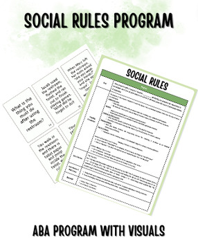Preview of Social Rules ABA Program