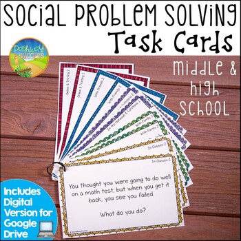 Preview of Social Problem Solving Task Cards for Middle and High School - SEL Activities