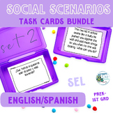 Social Scenarios Task Cards Role Play English and Spanish 