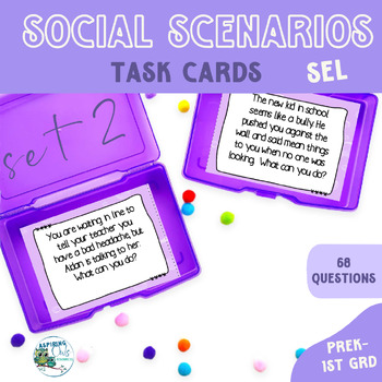 Preview of Social Scenarios Role Play Task Cards and Problem Solving Activity SEL Set 2