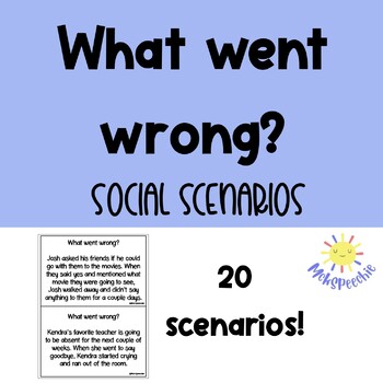 Preview of Social Scenarios | What Went Wrong? | High School Social Scenarios