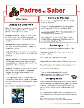 Preview of Social Science Parent Newsletter (Spanish)