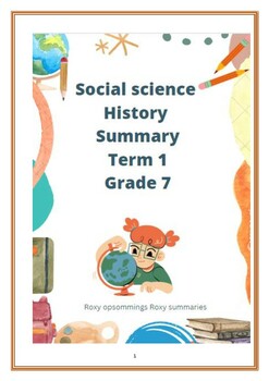 Preview of Social Sciences History term 1 Grade 7 Summary