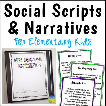 Preview of Social Skills Scripts and Narratives - Editable Stories for Elementary Kids