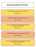 Social Situations Practice Worksheet