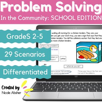 Preview of Social Situations Problem Solving In The Community: SCHOOL Digital Resource