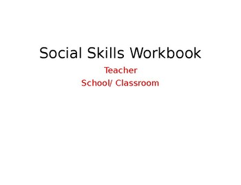 Preview of Social Skill Basics Workbook