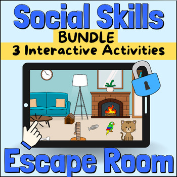 Preview of Social Skill Game Bundle: Escape Rooms for Autism, Special Education, OT