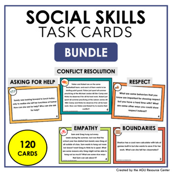 Preview of Social Skill Scenarios Activity Bundle | Scenario Task Cards