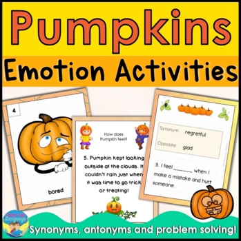 Preview of Social Skills Activities | Feelings Emotions | Problem Solving | Fall Pumpkins